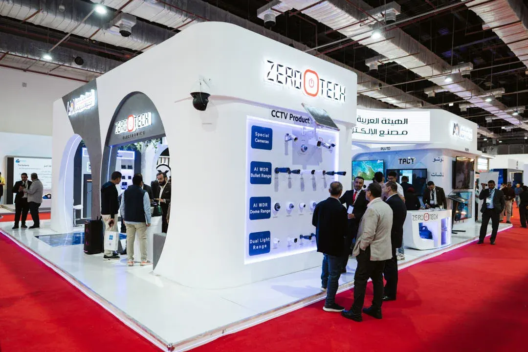 The Zero Tech booth stands out with refined design and a polished, high-end showcase.