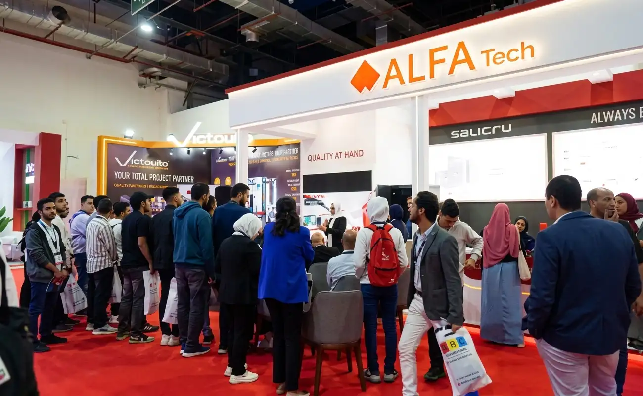 Visitors at the Alfa Tech stand, AIDC² Expo 2025