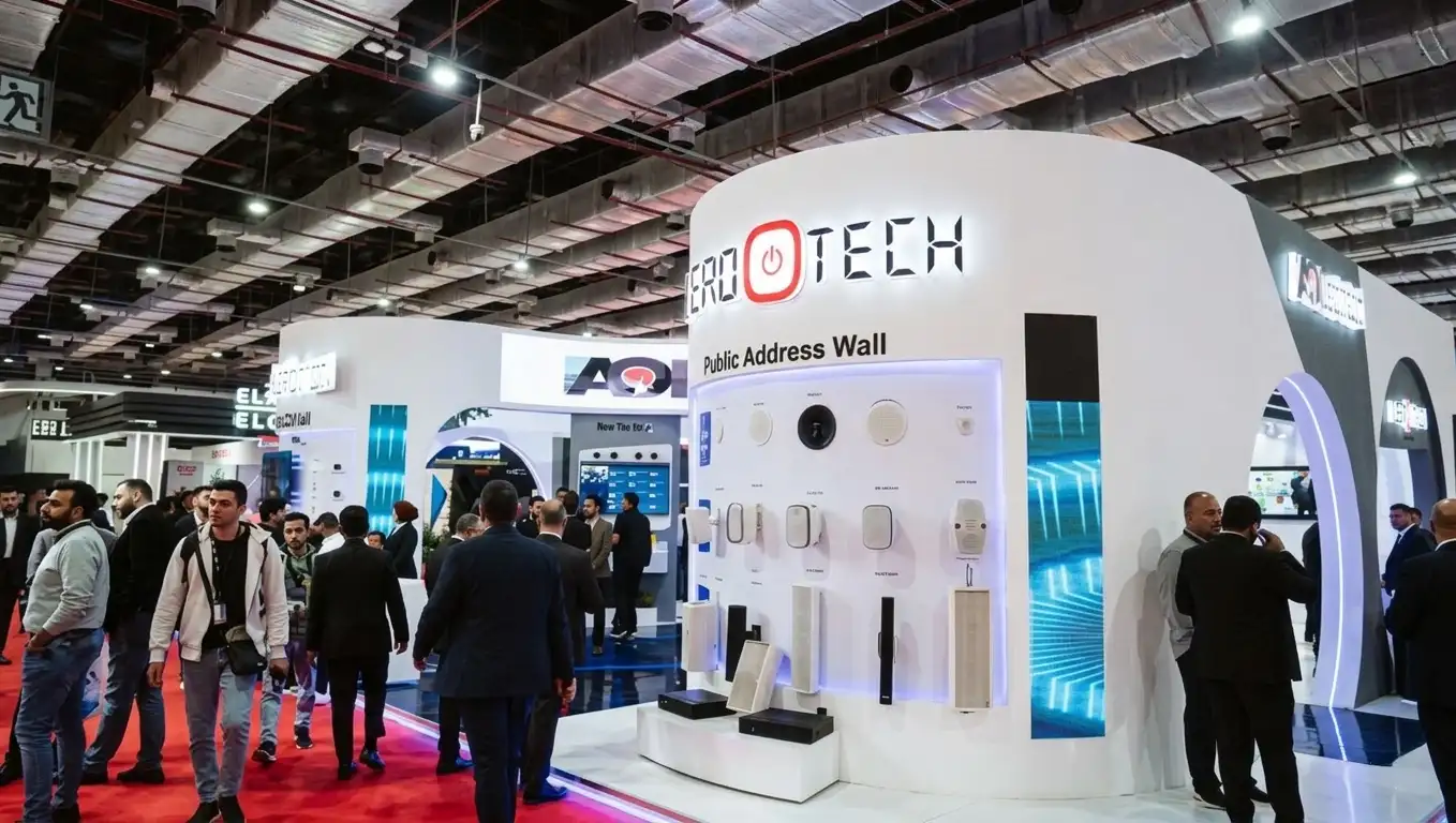 The Zerotech stand and its public address wall at AIDC² Expo 2025