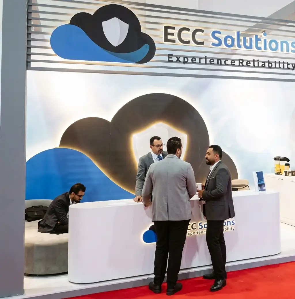 A meeting at the ECC Solutions stand, AIDC² Expo 2025