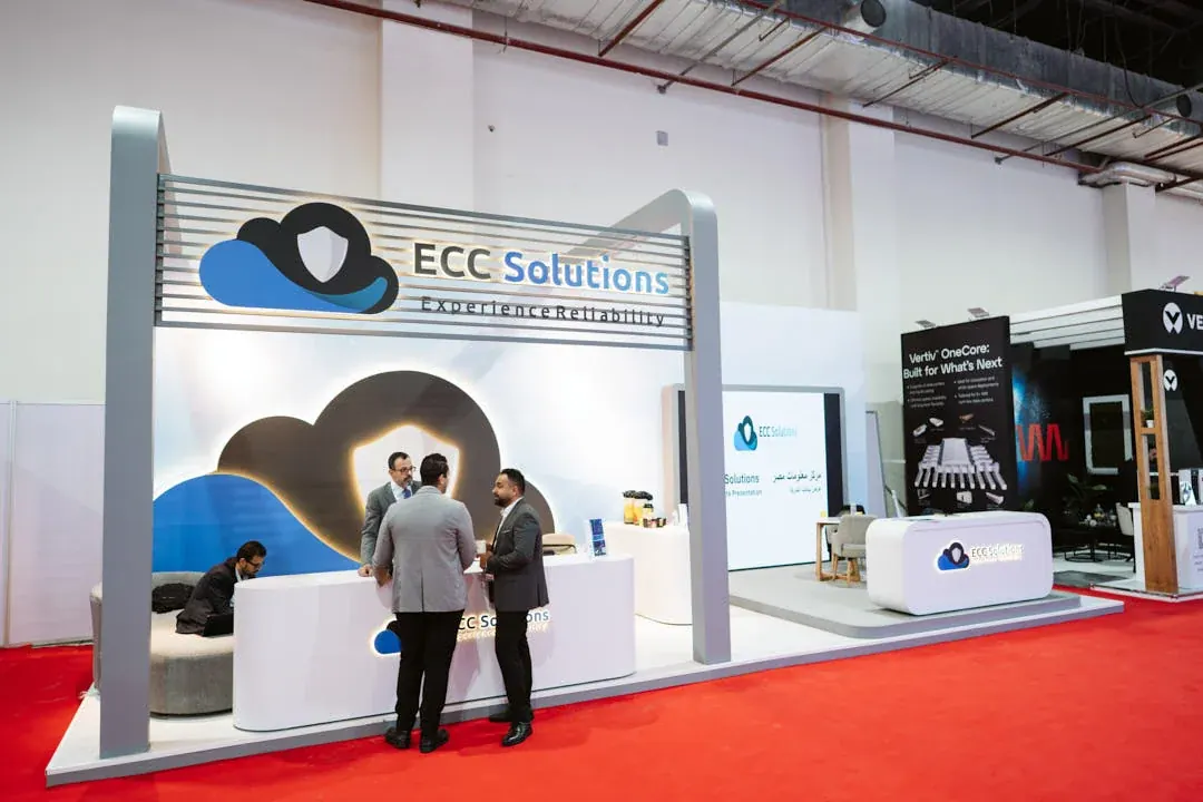 A fully immersive booth by ECC Solution, giving visitors a closer look at their innovations.