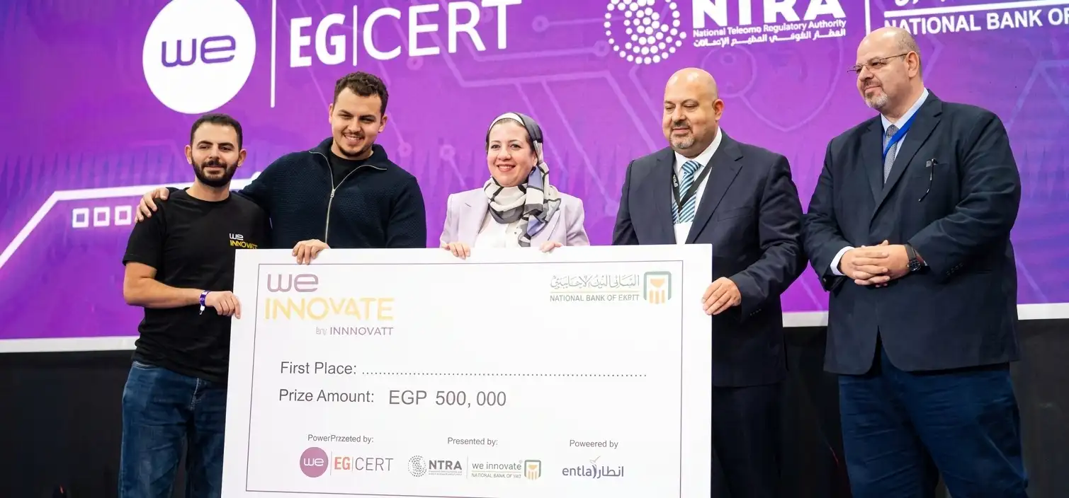 The WE Innovate winners receiving their prize at AIDC² Expo 2025