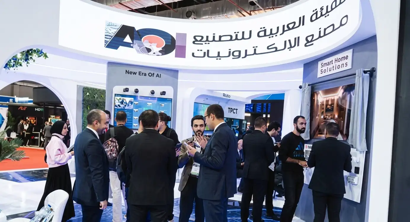 The Arab Organization for Industrialization electronics factory stand at AIDC² Expo 2025