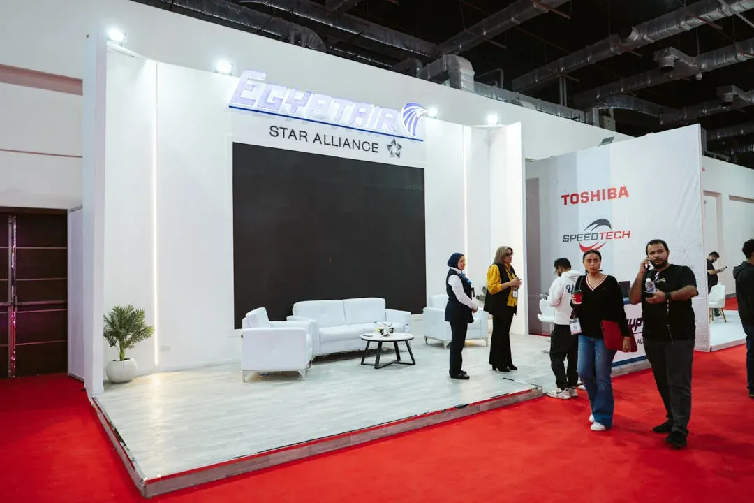 A powerful display from EGYPTAIR, highlighting their latest solutions and industry expertise.